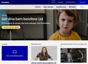 How nordea.se looks like on a tablet such as an iPad.
