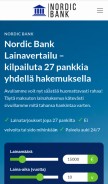 How nordicbank.fi looks like on a mobile device such as an iPhone.