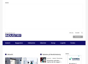 How nordicindustry.net looks like on a tablet such as an iPad.