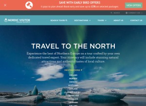 How nordicvisitor.com looks like on a tablet such as an iPad.