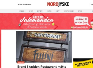 How nordjyske.dk looks like on a tablet such as an iPad.