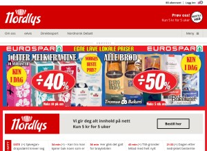 How nordlys.no looks like on a tablet such as an iPad.