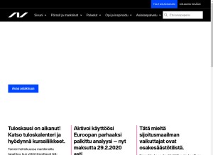How nordnet.fi looks like on a tablet such as an iPad.