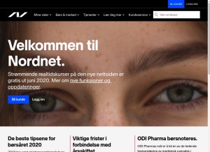 How nordnet.no looks like on a tablet such as an iPad.