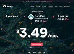 How nordvpn.com looks like on a tablet such as an iPad.