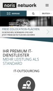 How noris.de looks like on a mobile device such as an iPhone.