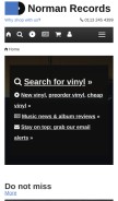 How normanrecords.com looks like on a mobile device such as an iPhone.