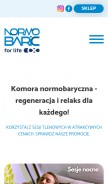 How normobaric.com.pl looks like on a mobile device such as an iPhone.