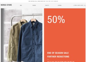 How norsestore.com looks like on a tablet such as an iPad.