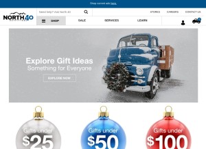 How north40.com looks like on a tablet such as an iPad.