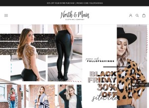 How northandmainclothingco.com looks like on a tablet such as an iPad.