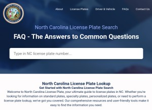 How northcarolinalicenseplate.com looks like on a tablet such as an iPad.