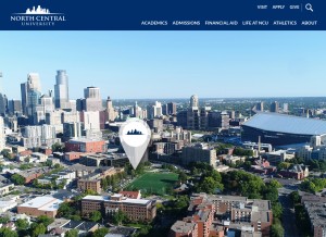 How northcentral.edu looks like on a tablet such as an iPad.