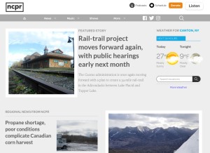 How northcountrypublicradio.org looks like on a tablet such as an iPad.