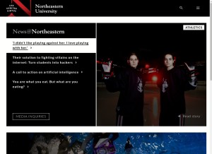 How northeastern.edu looks like on a tablet such as an iPad.