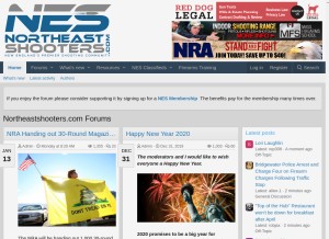 How northeastshooters.com looks like on a tablet such as an iPad.