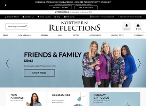 How northernreflections.com looks like on a tablet such as an iPad.