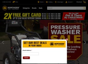 How northerntool.com looks like on a tablet such as an iPad.