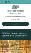 How northernwaters.com looks like on a mobile device such as an iPhone.