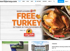 How northjersey.com looks like on a tablet such as an iPad.