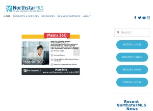 How northstarmls.com looks like on a tablet such as an iPad.