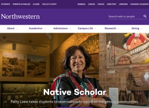 How northwestern.edu looks like on a tablet such as an iPad.