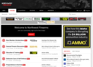 How northwestfirearms.com looks like on a tablet such as an iPad.