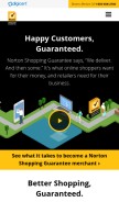 How nortonshoppingguarantee.com looks like on a mobile device such as an iPhone.