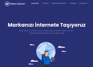 How nosayazilim.com.tr looks like on a tablet such as an iPad.