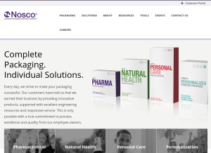 How nosco.com looks like on a tablet such as an iPad.