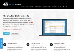 How nosqlbooster.com looks like on a tablet such as an iPad.
