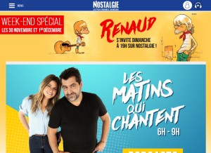 How nostalgie.fr looks like on a tablet such as an iPad.