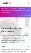 How nosto.com looks like on a mobile device such as an iPhone.