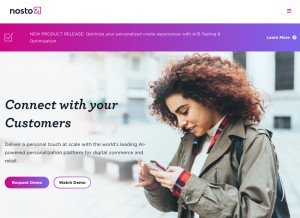 How nosto.com looks like on a tablet such as an iPad.