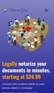 How notarizegenie.com looks like on a mobile device such as an iPhone.