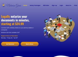 How notarizegenie.com looks like on a tablet such as an iPad.