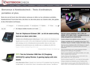 How notebookcheck.biz looks like on a tablet such as an iPad.