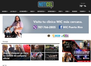 How noticel.com looks like on a tablet such as an iPad.
