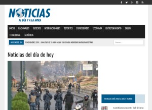 How noticiasaldiayalahora.co looks like on a tablet such as an iPad.