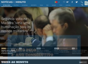How noticiasaominuto.com looks like on a tablet such as an iPad.
