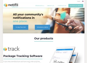 How notifii.com looks like on a tablet such as an iPad.