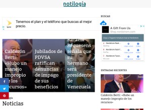 How notilogia.com looks like on a tablet such as an iPad.