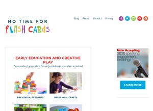 How notimeforflashcards.com looks like on a tablet such as an iPad.