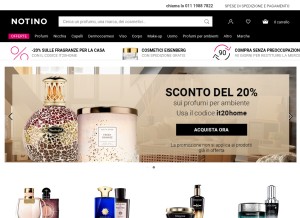 How notino.it looks like on a tablet such as an iPad.