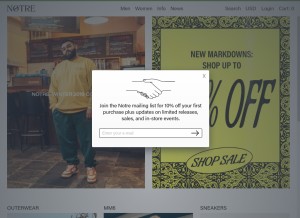 How notre-shop.com looks like on a tablet such as an iPad.