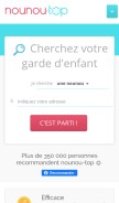How nounou-top.fr looks like on a mobile device such as an iPhone.