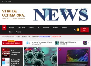 How noutati-online.com looks like on a tablet such as an iPad.