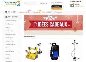 How nouveauxmarchands.com looks like on a tablet such as an iPad.