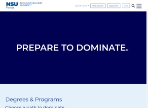 How nova.edu looks like on a tablet such as an iPad.
