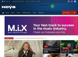 How nova.ie looks like on a tablet such as an iPad.